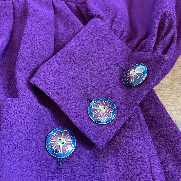 Vintage Yves Saint Laurent Purple 80s Dress - Picture 7 of 17